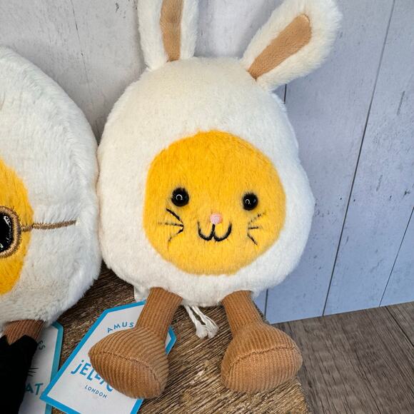 Jellycat Boiled Egg Set of 3 Boiled Egg Chic Bunny Happy FAST SHIP NEW - Picture 9 of 9